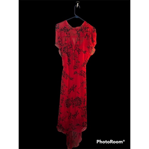 Jonathan Martin NWT Red Washable Silk Dress, Size 10. - Picture 5 of 6